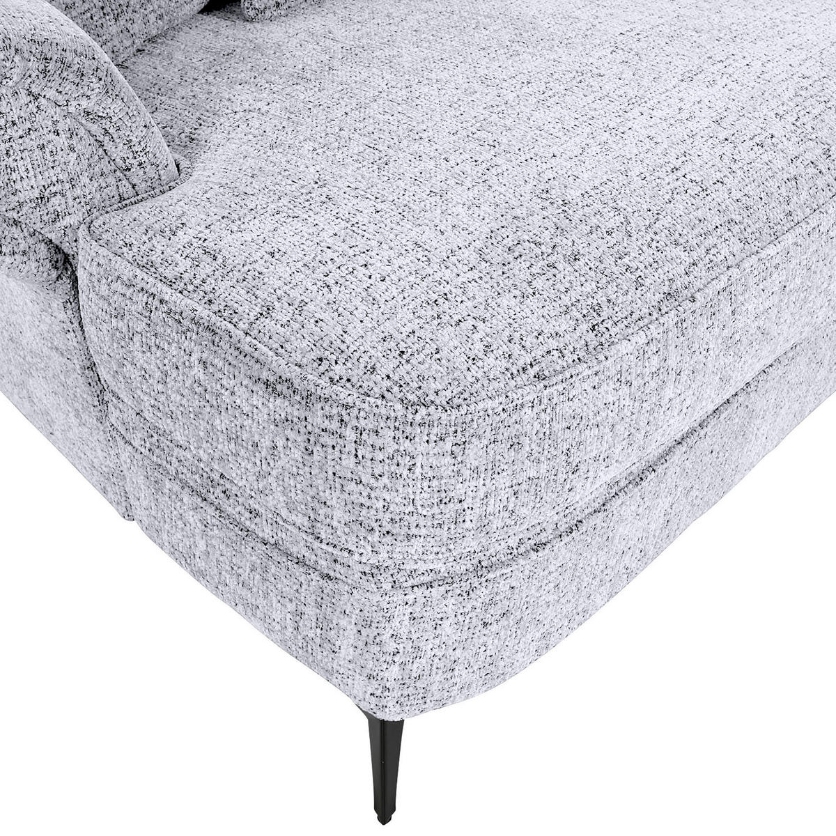XXL-SESSEL in Chenille Schwarz, Hellgrau  - Hellgrau/Schwarz, Romantik / Landhaus, Textil/Metall (125/102/137cm) - Landscape