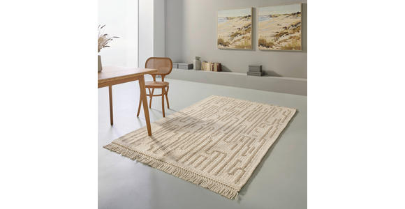 HANDWEBTEPPICH 130/190 cm Beige  - Beige, Design, Textil (130/190cm) - Linea Natura