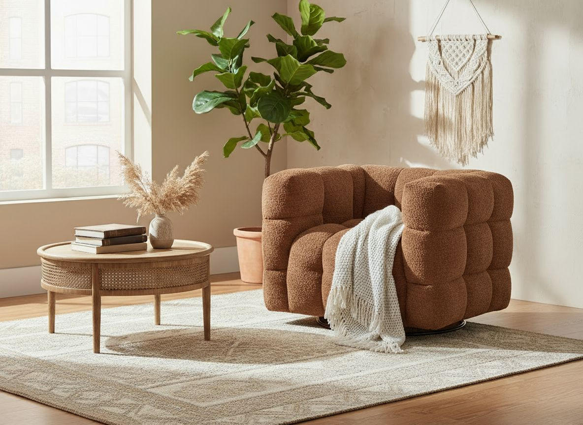 SESSEL in Bouclé Orange  - Schwarz/Orange, Design, Textil/Metall (94/83/71cm) - Livetastic