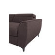 ECKSOFA Dunkelbraun Velours Bettkasten, Schlaffunktion, Rücken echt, Kopfteilverstellung, Liegefläche im Originalstoff  - Dunkelbraun/Schwarz, KONVENTIONELL, Textil/Metall (217/255cm) - Carryhome