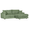 ECKSOFA in Cord Olivgrün  - Schwarz/Olivgrün, Design, Kunststoff/Textil (240/175cm) - Landscape