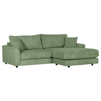 ECKSOFA in Cord Olivgrün  - Schwarz/Olivgrün, Design, Kunststoff/Textil (240/175cm) - Landscape