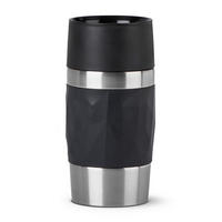 THERMOBECHER TRAVEL MUG COMPACT 0,3 L  - Schwarz, Basics, Kunststoff/Metall (7,2/15cm) - Emsa