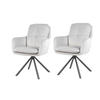 ARMLEHNSTUHL-SET 2 Stück  in Stahl Samt, Velours  - Hellgrau/Schwarz, MODERN, Textil/Metall (63/89/70cm) - MID.YOU