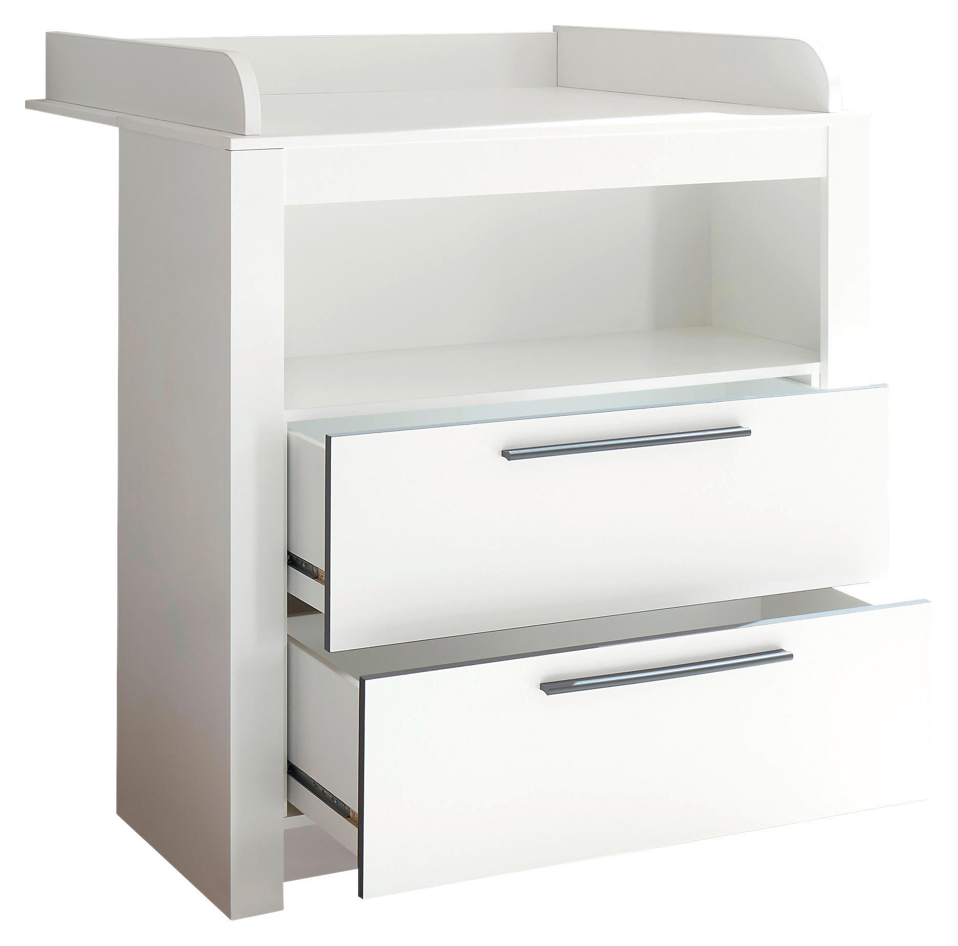 WICKELKOMMODE Trollslända Weiß  - Graphitfarben/Weiß, Basics, Holzwerkstoff/Kunststoff (96,2/105,4/78cm) - My Baby Lou
