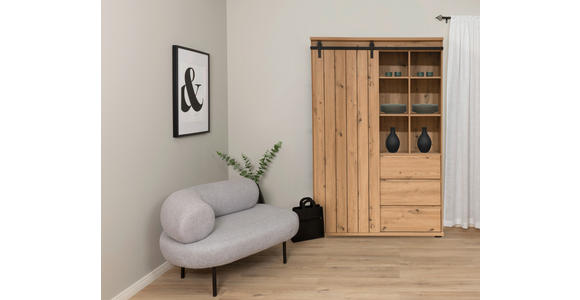 HIGHBOARD in 120/182/43 cm - Eichefarben/Schwarz, LIFESTYLE, Holzwerkstoff/Kunststoff (120/182/43cm) - Landscape
