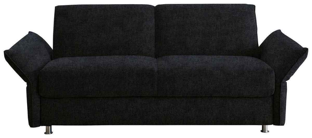 SCHLAFSOFA Flachgewebe Anthrazit Stoffauswahl, Typenauswahl, Fussart wählbar, Armteilvarianten  - Chromfarben/Anthrazit, Design, Textil/Metall (194-234/85/100cm) - Bali
