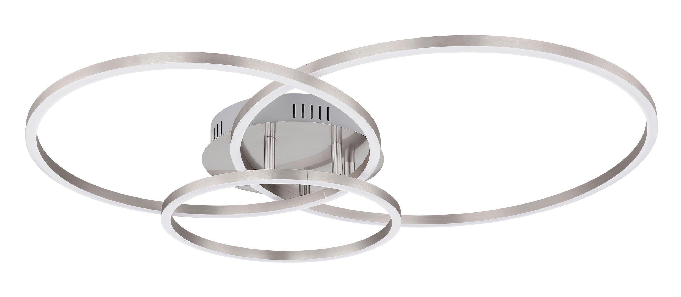 Globo Led-Deckenleuchte Munni Opal, Weiß, Nickel 55x10x68 cm