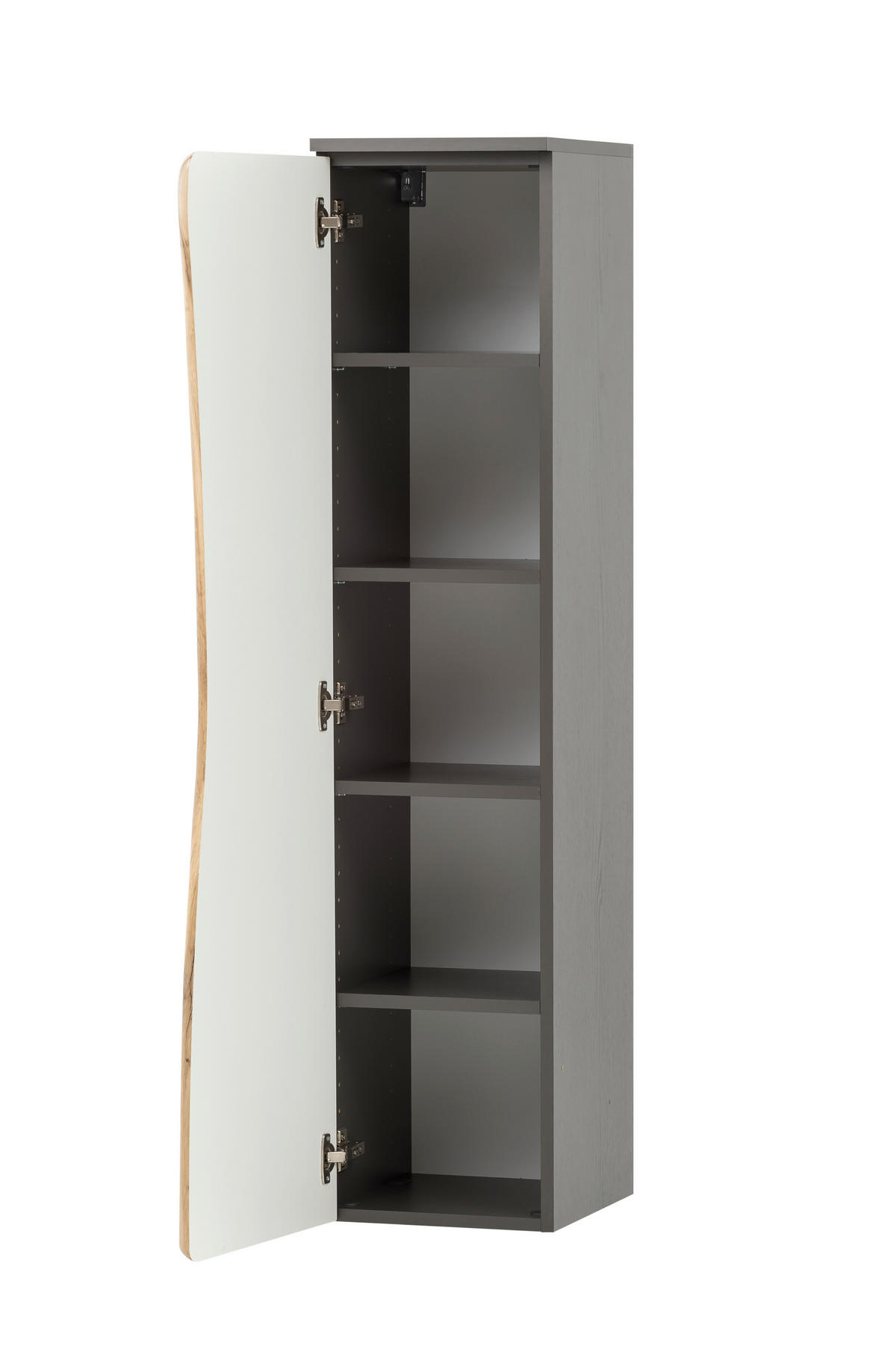 MIDISCHRANK 30/130/35 cm  - Eiche Wotan/Silberfarben, Natur, Holzwerkstoff/Kunststoff (30/130/35cm) - Xora