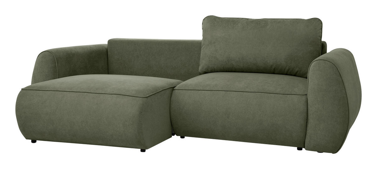 SCHLAFSOFA Chenille Grün  - Schwarz/Grün, Konventionell, Kunststoff/Textil (257/96/110cm) - Milino
