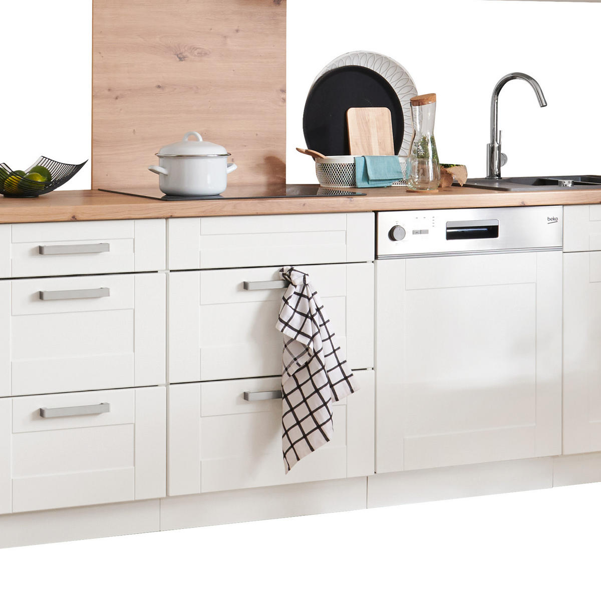 Küchenblock Eichefarben cm 370x160 & Weiß