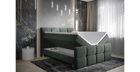 BOXBETT 180/200 cm in Türkis - Türkis/Chromfarben, Design, Holz/Holzwerkstoff (180/200cm) - Esposa