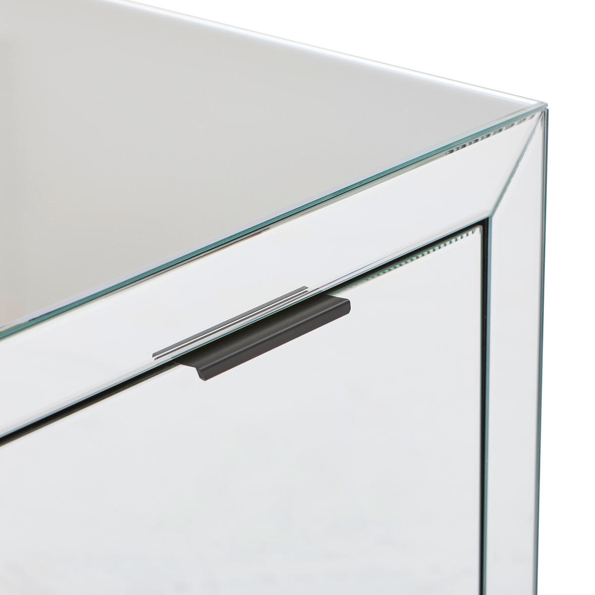 Sideboard BUX Spiegel  in 130/83/41 cm  - Klar/Schwarz, Design, Glas/Holzwerkstoff (130/83/41cm) - MID.YOU