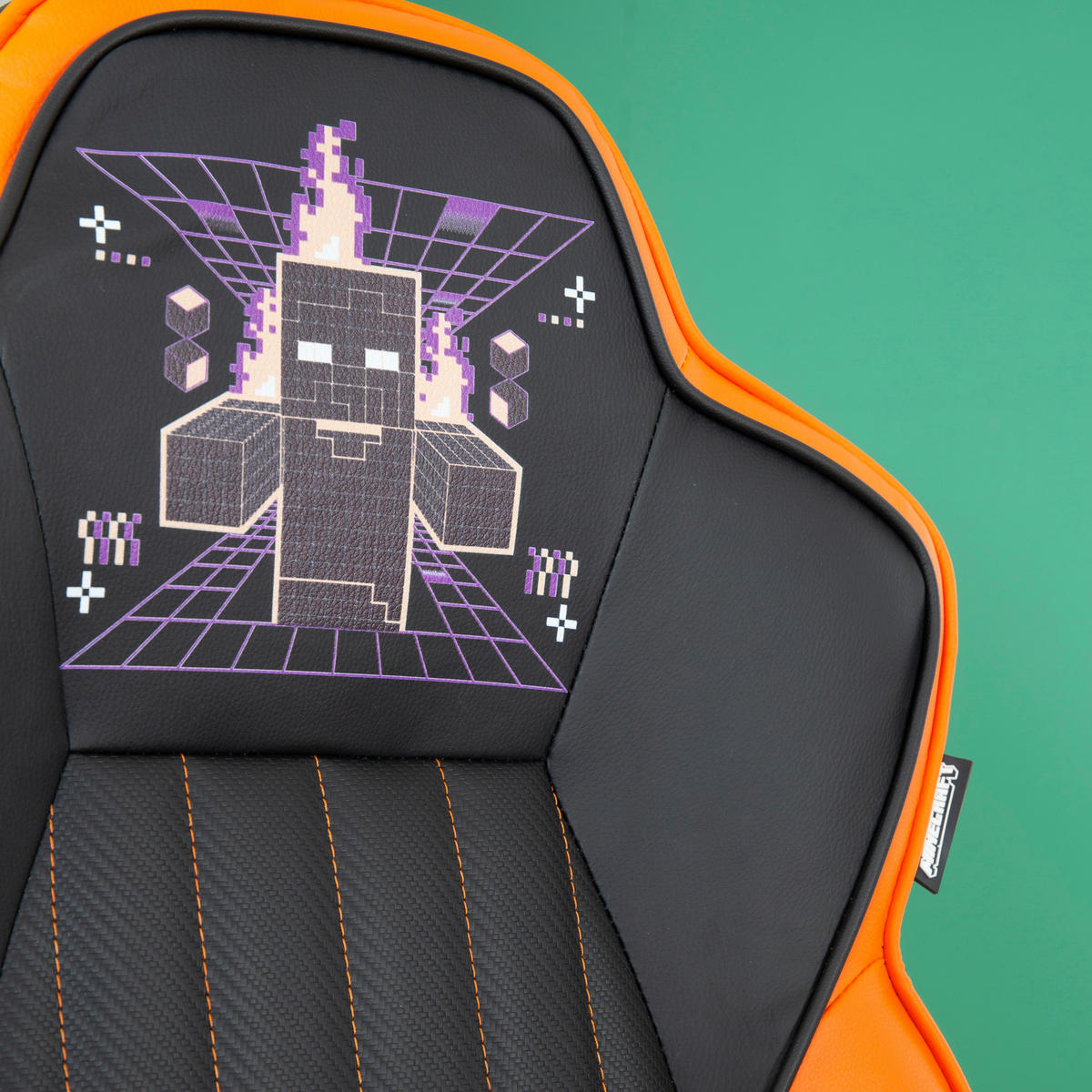 GAMINGSTUHL Orange, Schwarz Kunststoff, Textil   - Schwarz/Orange, MODERN, Kunststoff/Textil (59,5/102,5/66cm) - Minecraft