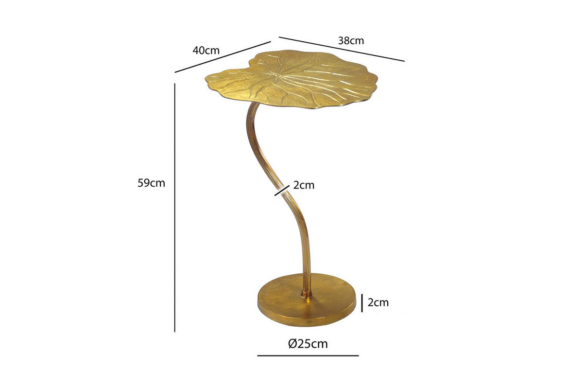 KISASZTAL fém 40/38/59 cm  - aranyszínű, Design, fém (40/38/59cm) - MID.YOU