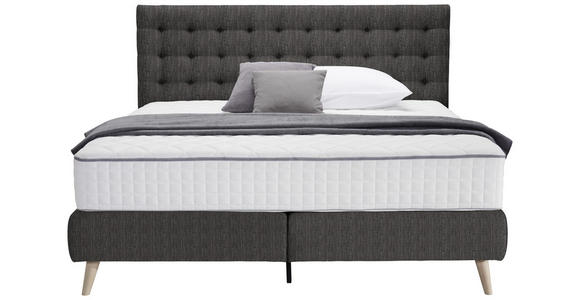 BOXSPRINGBETT 160/200 cm  in Dunkelgrau  - Dunkelgrau, Design, Holz/Textil (160/200cm) - Carryhome