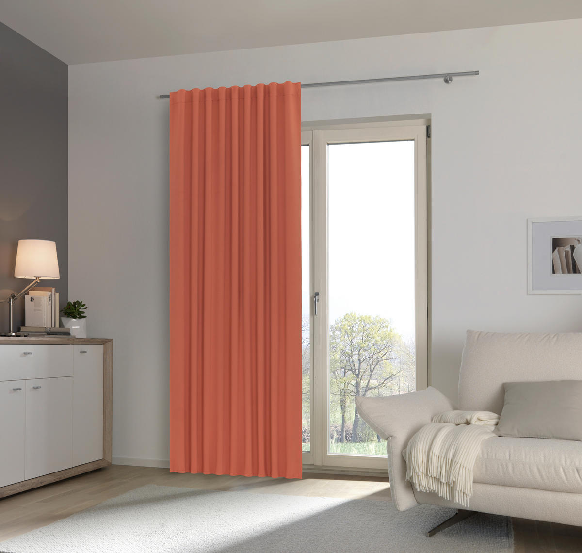 HOTOVÝ ZÁVES, zatemnenie, 140/300 cm - hrdzavá, Basics, textil (140/300cm) - Esposa