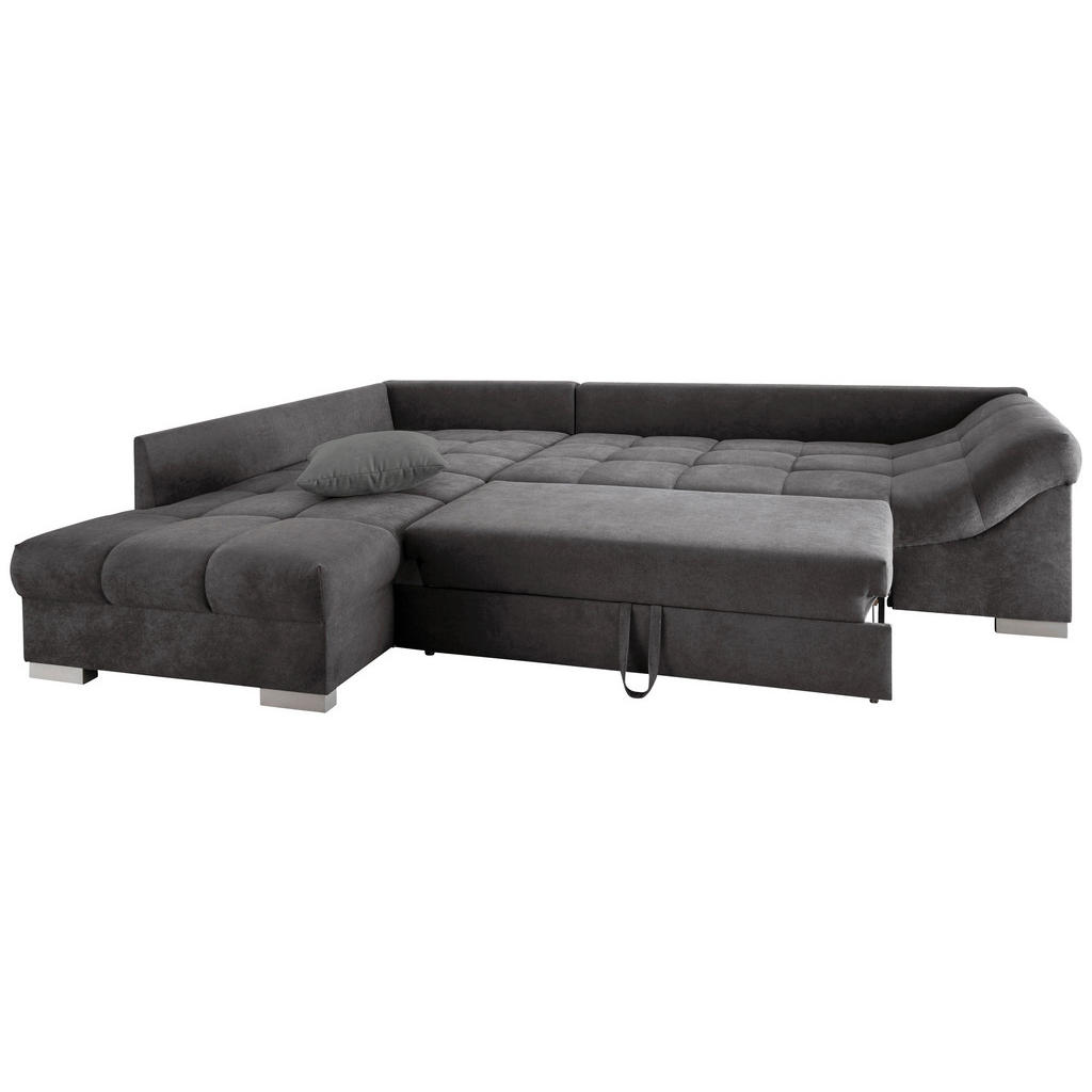 Thumbnail - Mid.you Eckschlafsofa, Anthrazit, Textil, Buche, 4-Sitzer, Füllung: Schaumstoff, 298x202 cm, Liegefunktion, Rücken echt,...