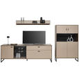 TV-ELEMENT Eichefarben, Hellgrau  - Eichefarben/Anthrazit, MODERN, Glas/Holzwerkstoff (204/68/50cm) - Carryhome