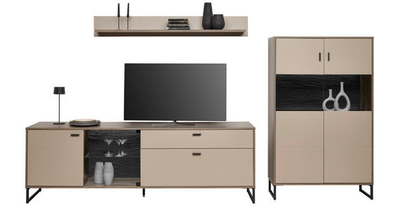 TV-ELEMENT 204/68/50 cm  - Eichefarben/Anthrazit, MODERN, Glas/Holzwerkstoff (204/68/50cm) - Carryhome