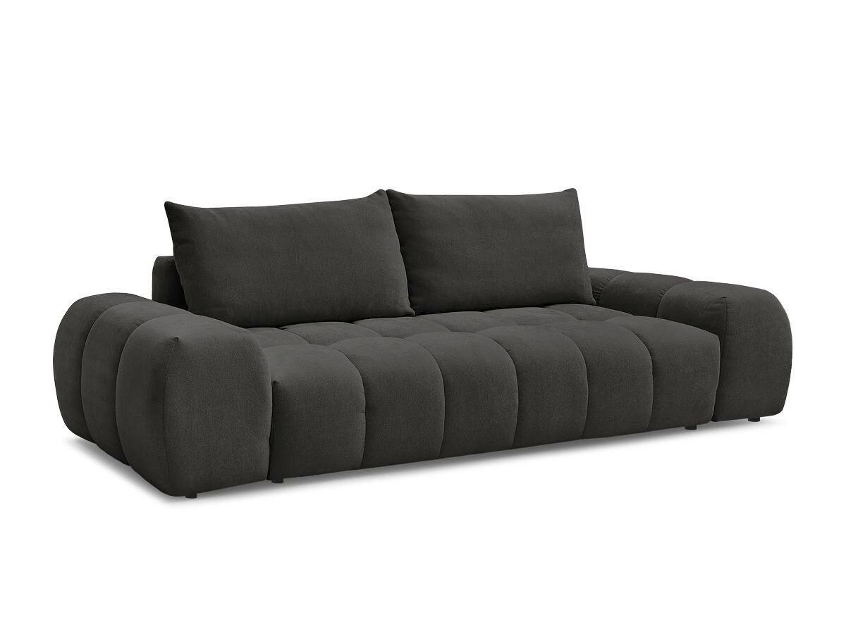 SCHLAFSOFA EVEREST  mit Rücken echt, Armteil links, Armteil rechts Struktur Schwarz  - Schwarz, MODERN, Kunststoff/Textil (278/90/115cm)
