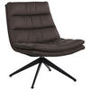 DESIGNSESSEL in Echtleder Braun  - Schwarz/Braun, Design, Leder/Metall (62.5/82/80cm) - Dieter Knoll