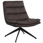 DESIGNSESSEL in Echtleder Braun  - Schwarz/Braun, Design, Leder/Metall (62.5/82/80cm) - Dieter Knoll