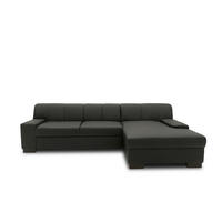 ECKSOFA  in Lederlook Schwarz  268/153 cm  - Wengefarben/Schwarz, Design, Holz/Textil (268/153cm) - MID.YOU