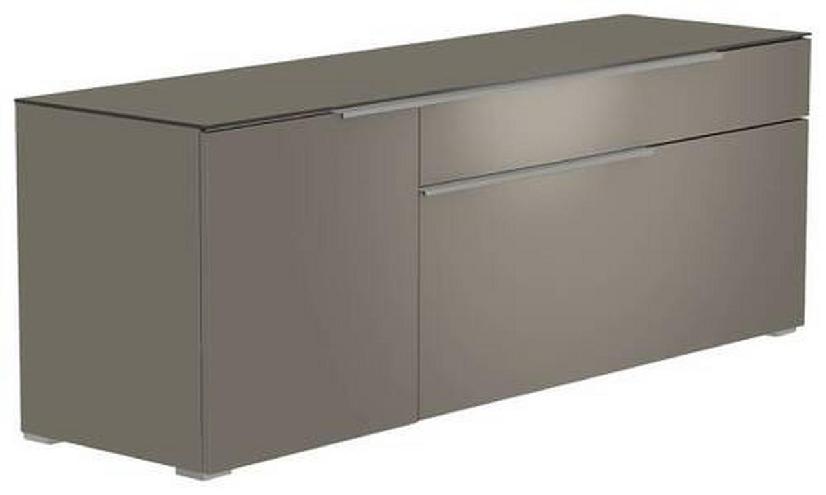 LOWBOARD Grau, Alufarben  160/58/45 cm  - Alufarben/Grau, Design, Glas/Holzwerkstoff (160/58/45cm) - Moderano