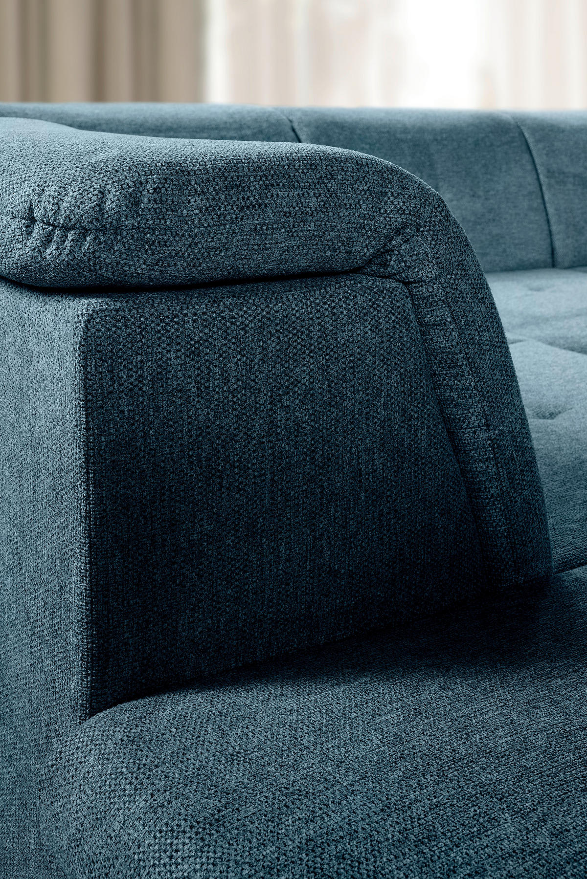 WOHNLANDSCHAFT Dunkelblau Chenille  - Dunkelblau/Grau, KONVENTIONELL, Kunststoff/Textil (188/340/240cm) - Carryhome