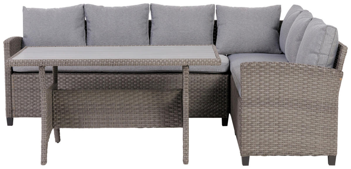 LOUNGEGARNITUR 220/175 cm Stahl  - Grau, MODERN, Kunststoff/Textil (220/175cm) - Ambia Garden