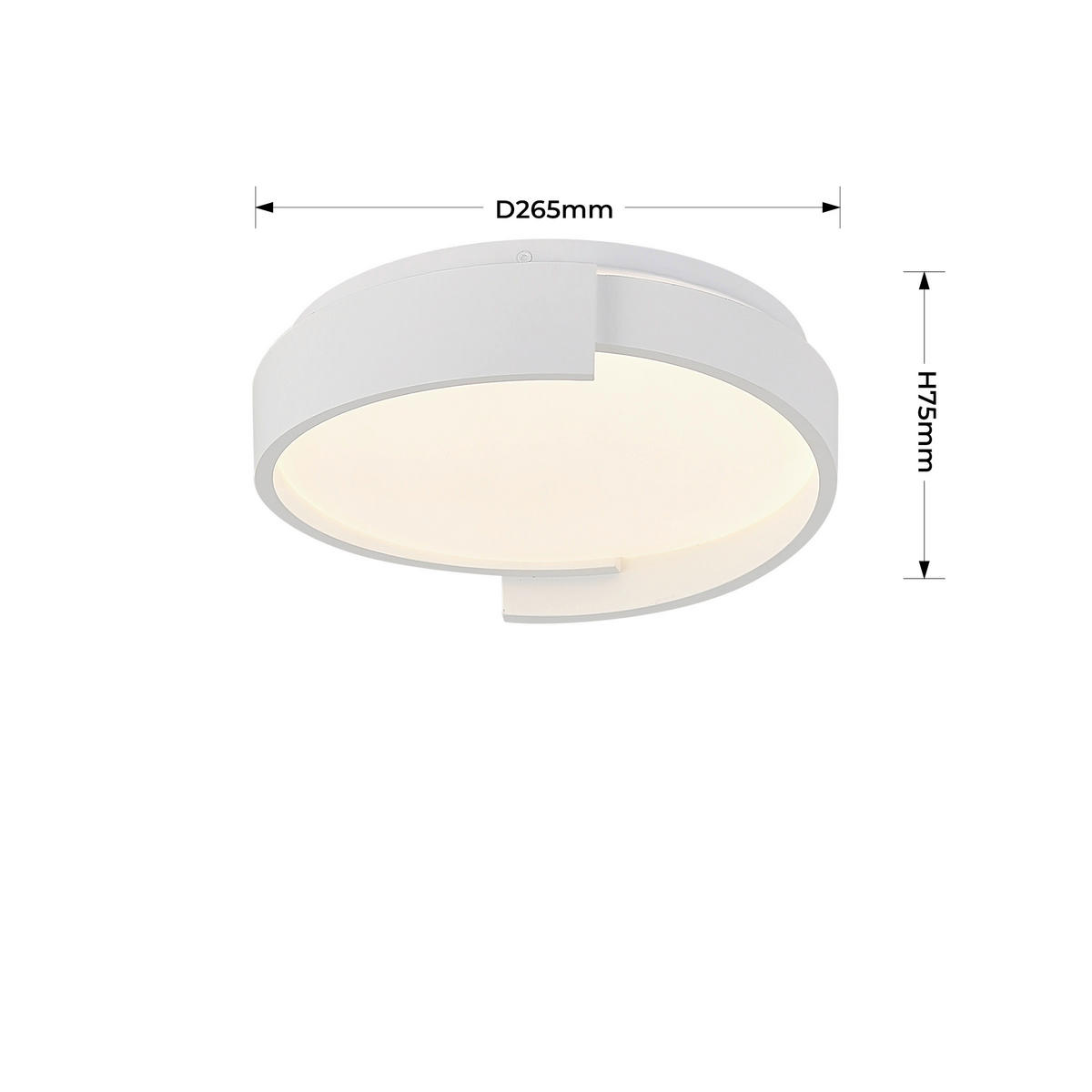 LED-DECKENLEUCHTE Halo 7.5/26.5/26.5 cm  - Weiß, Design, Kunststoff (7.5/26.5/26.5cm)