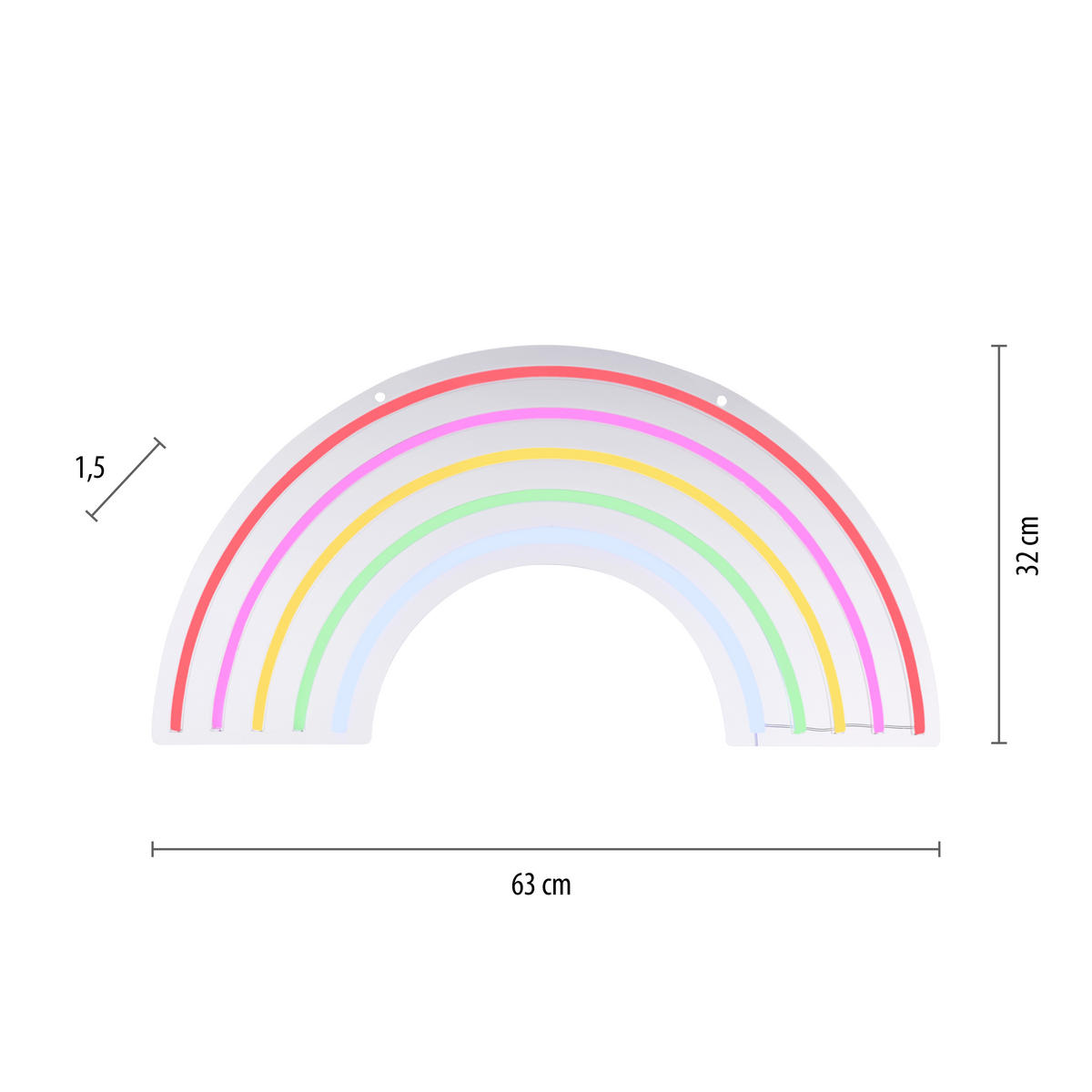 LED-DEKORATIONSLAMPA Neon-Rainbow 63/1,5/32 cm   - Basics, plast (63/1,5/32cm)