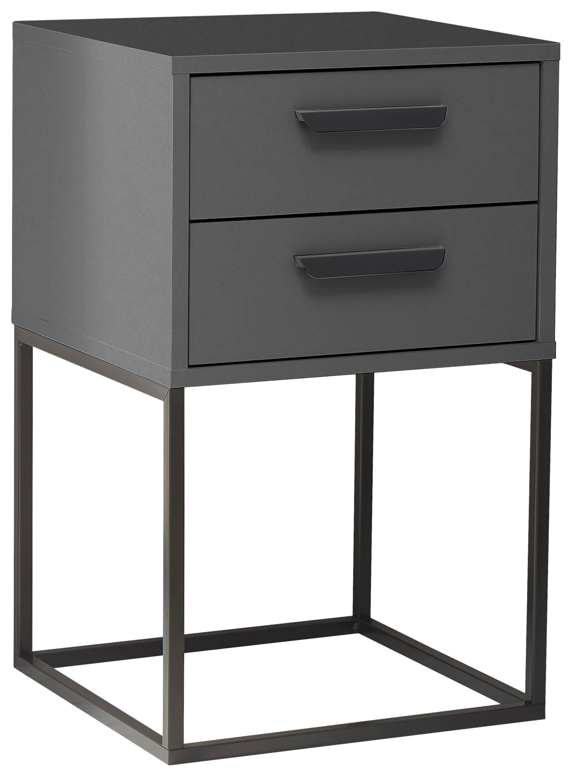 NOĆNI ORMARIĆ boje grafita, crna   - boje grafita/crna, Moderno, drvni materijal/metal (40/65/38,5cm) - Livetastic