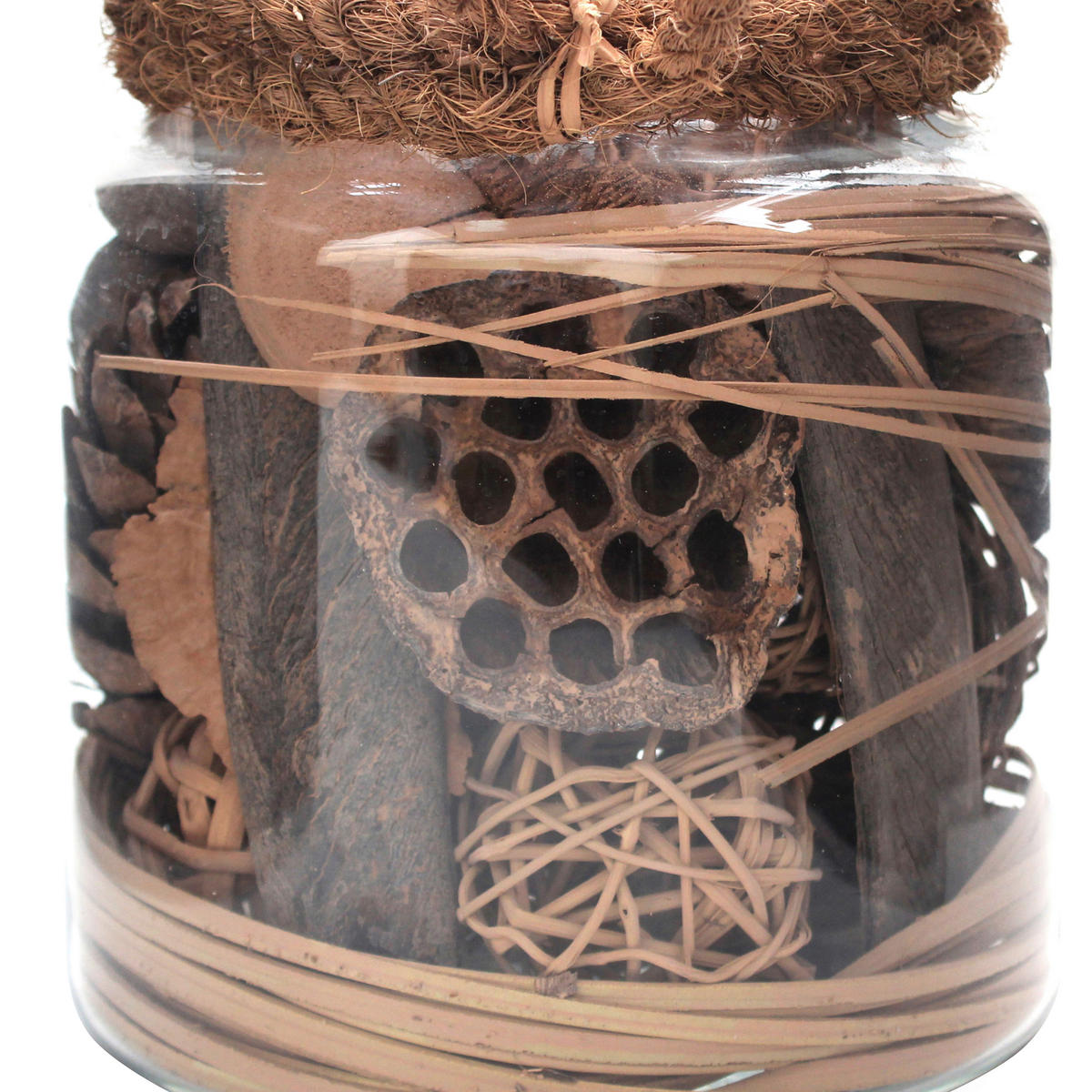 DEKOGLAS 20 cm  - Braun, Lifestyle, Glas/Naturmaterialien (18/20/18cm) - Kayoom