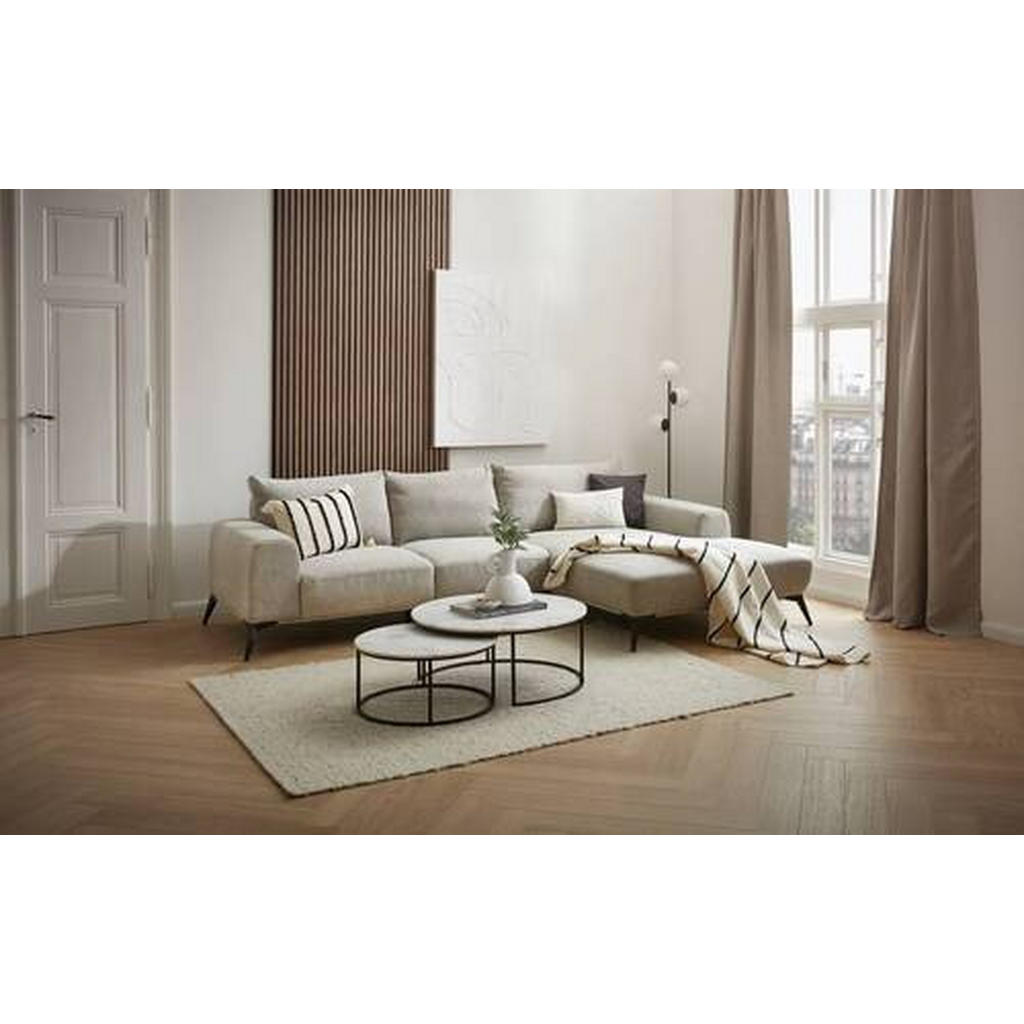 Thumbnail - Stylife Ecksofa, Dunkelblau, Textil, 3-Sitzer, Füllung: Schaumstoff, Ottomane rechts, L-Form, 298x187 cm, Stoffauswahl, ...