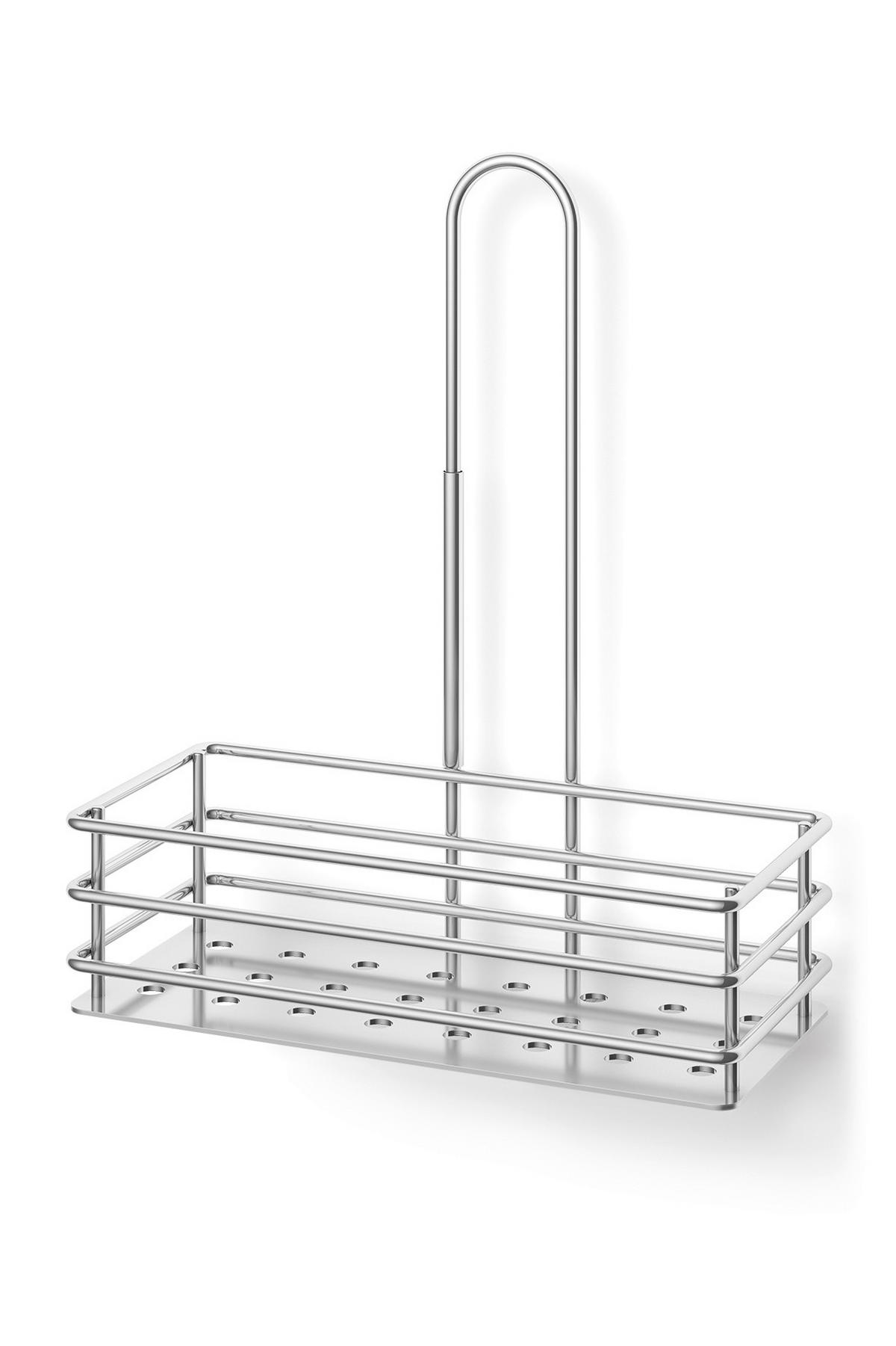 KOŠARICA ZA TUŠ - barve nerjavečega jekla, Design, kovina (25,5/31,8/14cm) - Zack