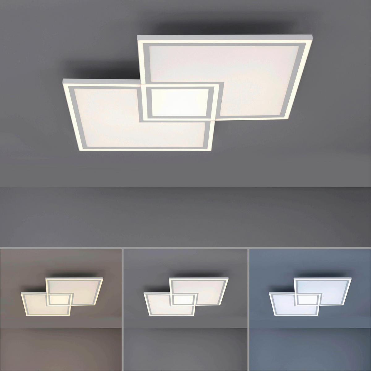 LED-DECKENLEUCHTE 67,7/67,7/5,8 cm   - Weiß, Design, Kunststoff/Metall (67,7/67,7/5,8cm)