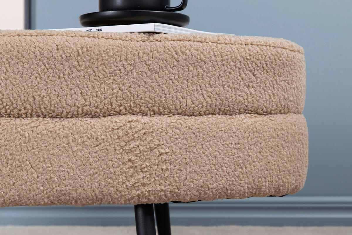 BÄNK i metall, textil svart, beige  - beige/svart, Design, metall/textil (100/41/40cm) - Livetastic