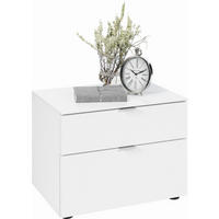 NACHTTISCH 58/45,5/40 cm  in Weiss  - Weiss/Alufarben, Konventionell, Holzwerkstoff/Kunststoff (58/45,5/40cm) - Moderano