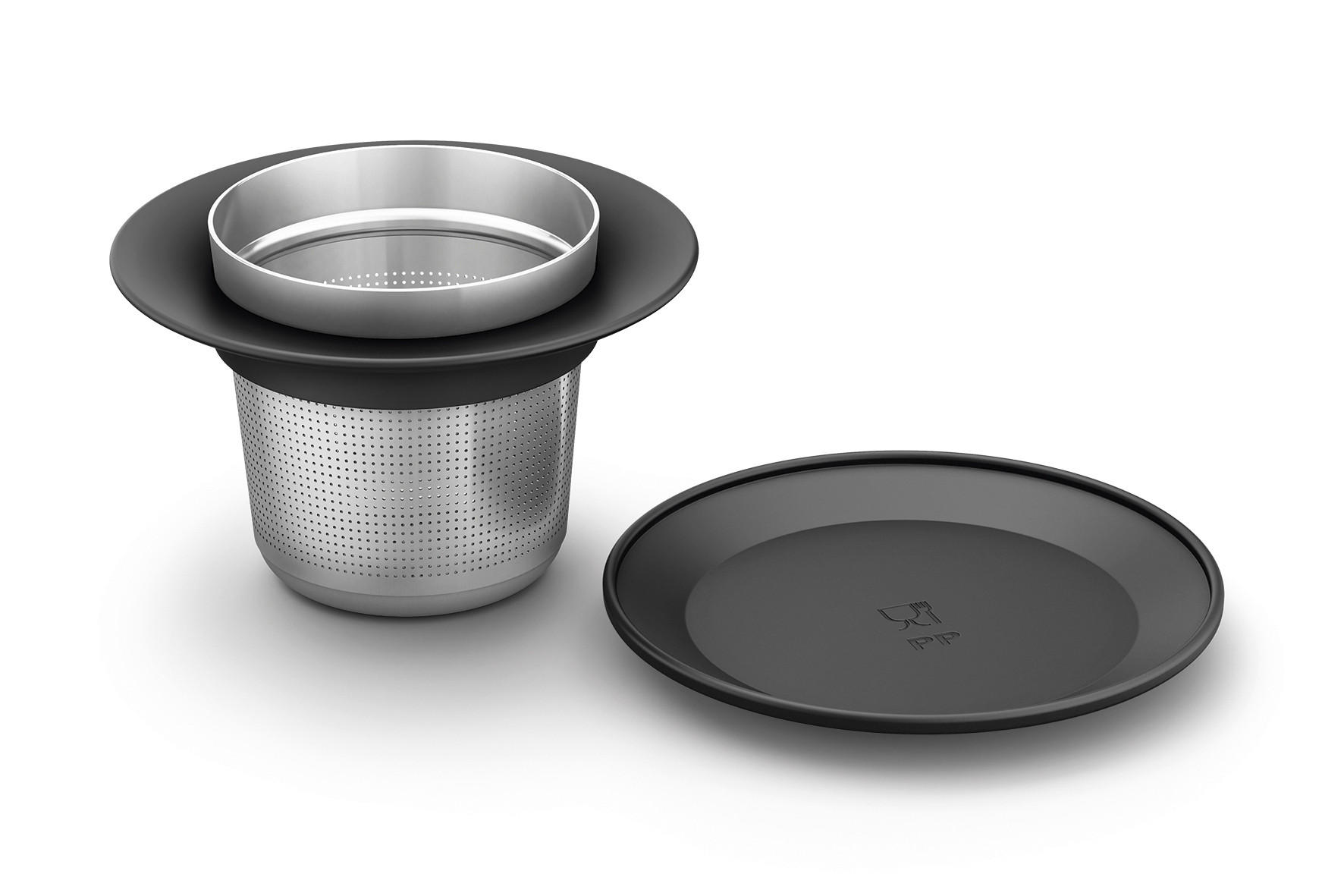 CEDILO ZA ČAJ        9,4/6,5 cm             - barve nerjavečega jekla/črna, Basics, kovina/umetna masa (9,4/6,5cm) - Zack