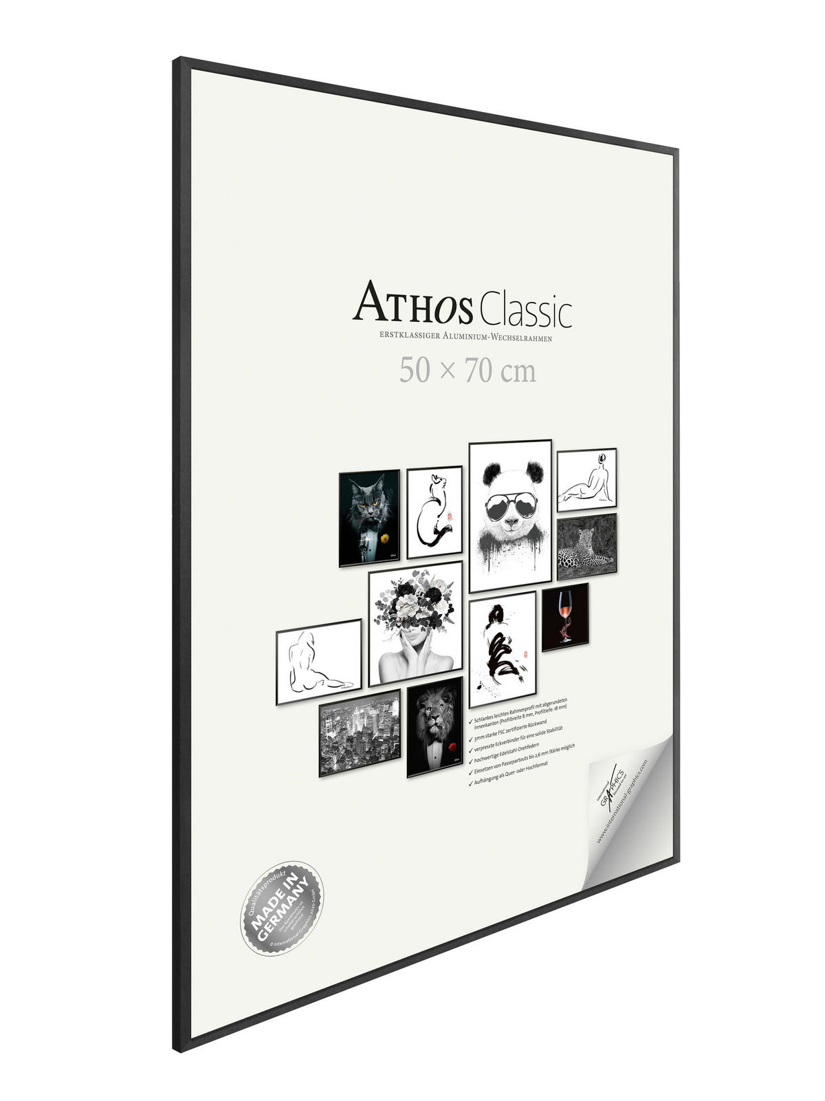 BILDERRAHMEN - Schwarz, Basics, Papier/Holzwerkstoff (50/70/1,8cm)