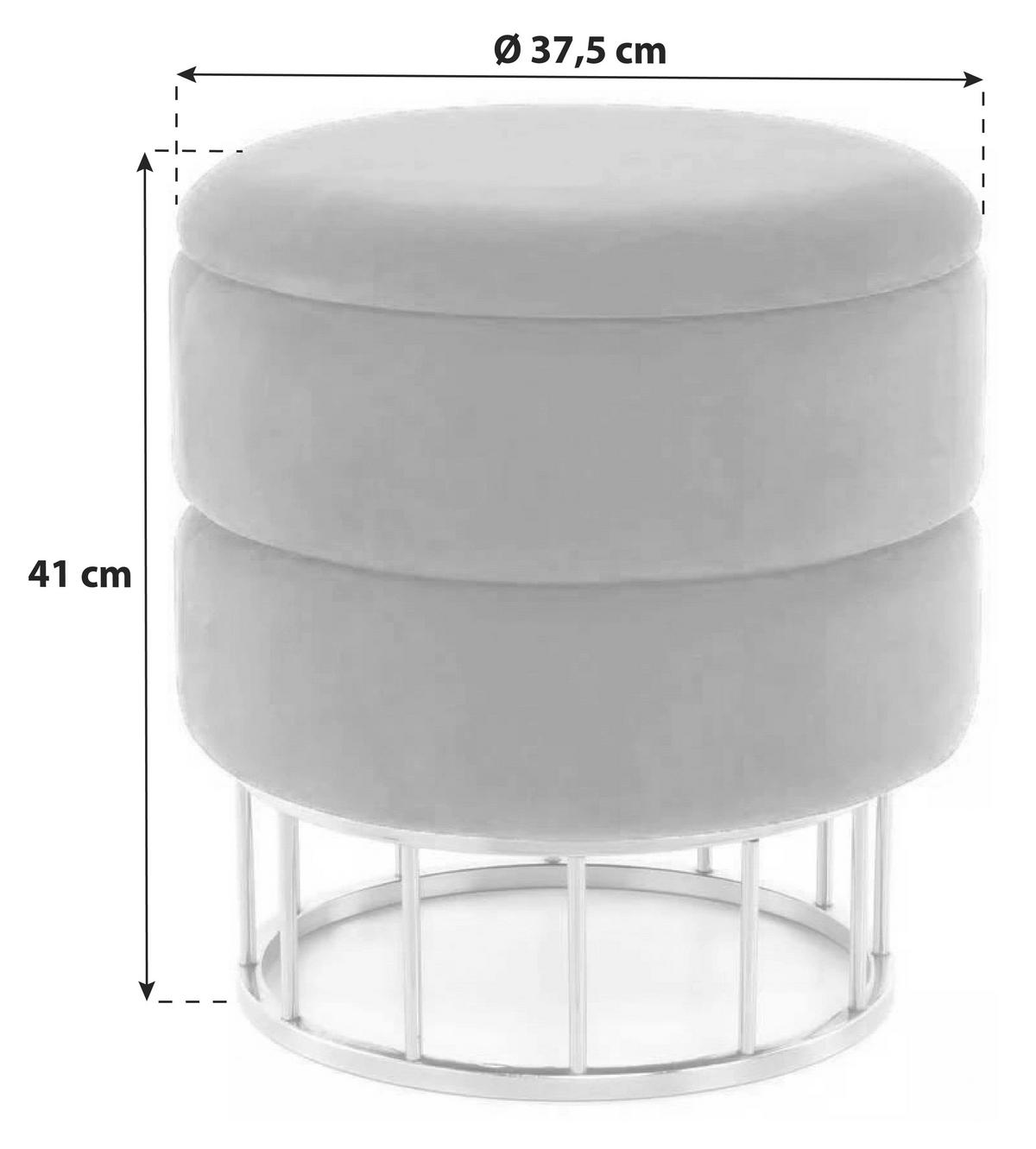 HOCKER in Metall, Kunststoff, Textil, Holzwerkstoff Grün, Goldfarben  - Goldfarben/Grün, Basics, Holzwerkstoff/Kunststoff (37,5/41/37,5cm) - Kayoom