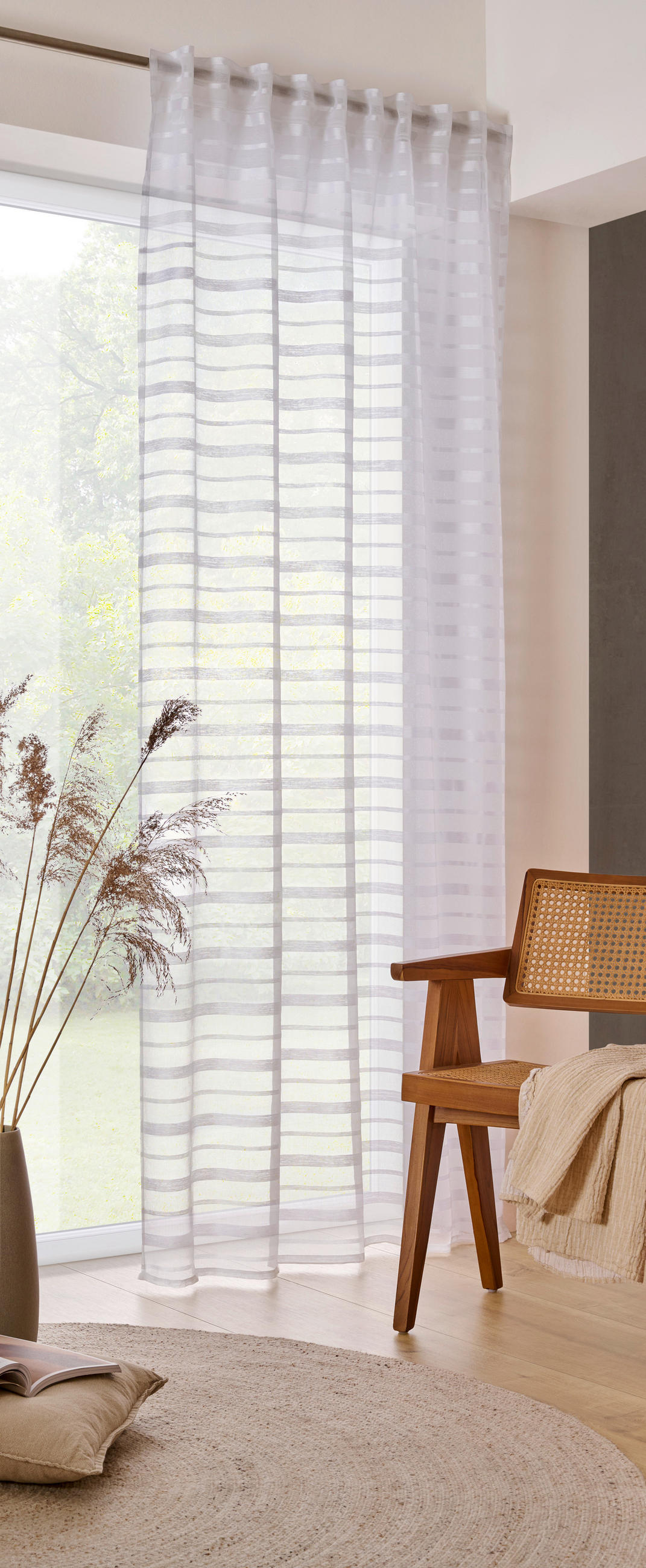 FERTIGVORHANG halbtransparent  - Weiß, Basics, Textil (135/245cm) - Esposa