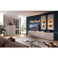 WOHNWAND  in Grau, Alteiche  270/215/45 cm  - Alteiche/Alufarben, KONVENTIONELL, Holzwerkstoff/Kunststoff (270/215/45cm) - Venda