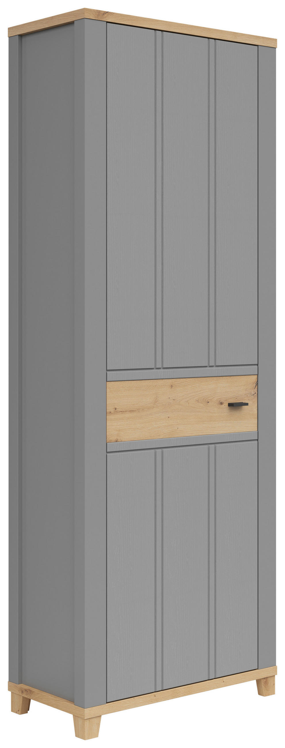 DULAP PENTRU HOL 74/203/38 cm  - grafit/stejar Artisan, Lifestyle, plastic/material pe bază de lemn (74/203/38cm) - Hom`in