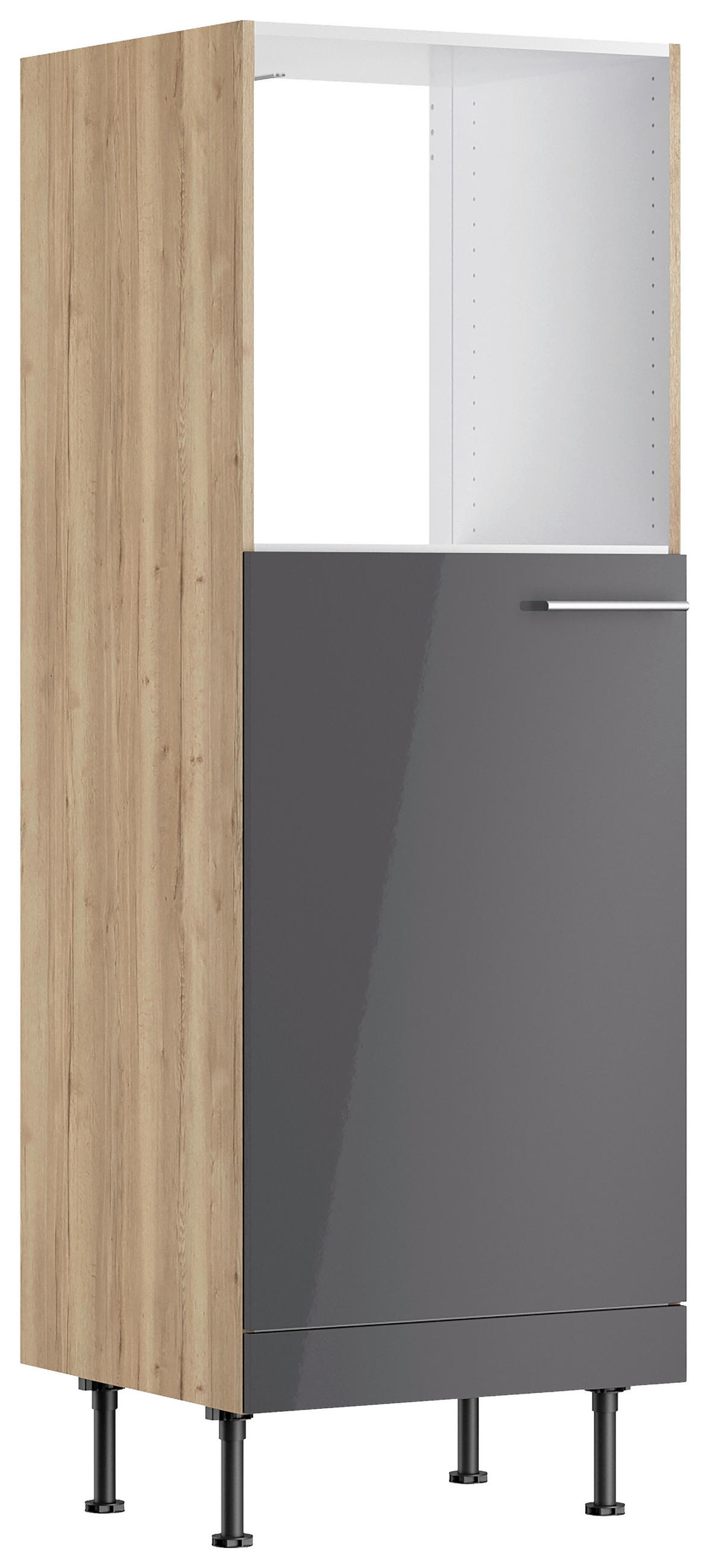 KÜCHENLEERBLOCK 270 cm   in Anthrazit, Eichefarben  - Edelstahlfarben/Eichefarben, Basics, Holzwerkstoff/Metall (270cm) - Optifit