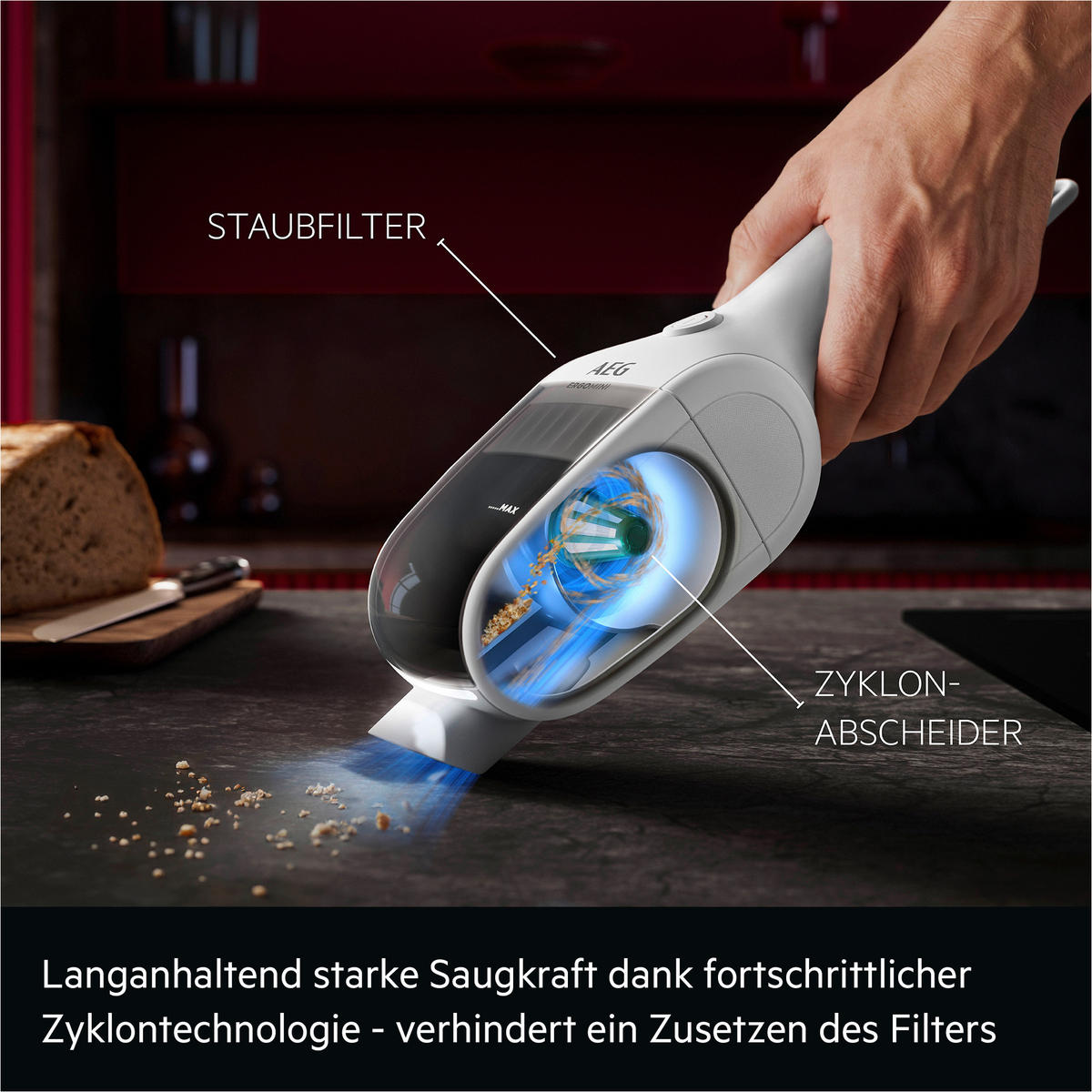 AKKU-HANDSTAUBSAUGER  - Weiß, Basics, Kunststoff (29,4/8,9/6,9cm) - AEG