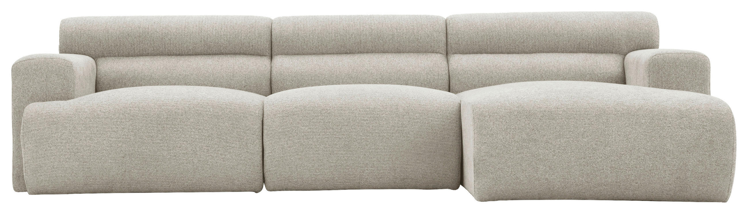 ECKSOFA Taupe Leinenoptik  - Taupe, Design, Holz/Textil (260/68/156cm) - P & B