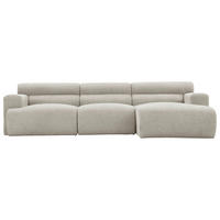 ECKSOFA Taupe Leinenoptik  - Taupe, Design, Holz/Textil (260/68/156cm) - P & B